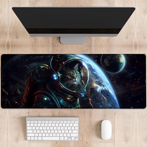 dhakalrlde Gaming-Mauspad mit Katze, große Schreibtischunterlage für Computer, erweiterte Tastatur, Laptop, Mauspad, 80 x 29 cm, rutschfestes Gummi-Mauspad für Bürodekoration, Geschenke (Farbe 51) dhakalrlde Gaming-Mauspad mit Katze, große Schreibtischunterlage für Computer, erweiterte Tastatur, Laptop, Mauspad, 80 x 29 cm, rutschfestes Gummi-Mauspad für Bürodekoration, Geschenke (Farbe 51) von dhakalrlde