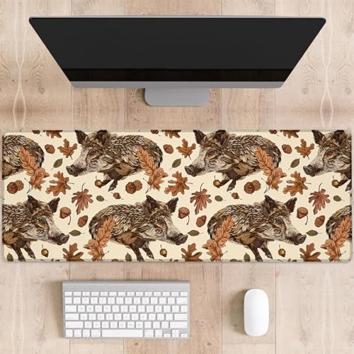 dhakalrlde Gaming-Mauspad mit Wildschweinmotiv, Vintage, rustikales Waldmuster, große Schreibtischunterlage für Computer, erweiterte Tastatur, Laptop, Mauspads, 80 x 29 cm, rutschfestes Gummi-Mauspad dhakalrlde Gaming-Mauspad mit Wildschweinmotiv, Vintage, rustikales Waldmuster, große Schreibtischunterlage für Computer, erweiterte Tastatur, Laptop, Mauspads, 80 x 29 cm, rutschfestes Gummi-Mauspad von dhakalrlde