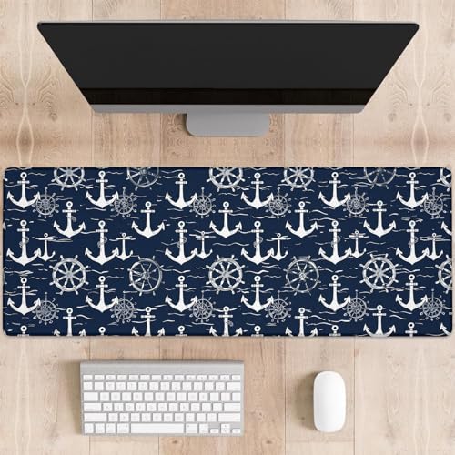 dhakalrlde Gaming-Mauspad mit nautischem Anker, marineblau, große Schreibtischunterlage für Computer, erweiterte Tastatur, Laptop, Mauspads, 80 x 29 cm, rutschfestes Gummi-Mauspad für Bürodekoration dhakalrlde Gaming-Mauspad mit nautischem Anker, marineblau, große Schreibtischunterlage für Computer, erweiterte Tastatur, Laptop, Mauspads, 80 x 29 cm, rutschfestes Gummi-Mauspad für Bürodekoration von dhakalrlde