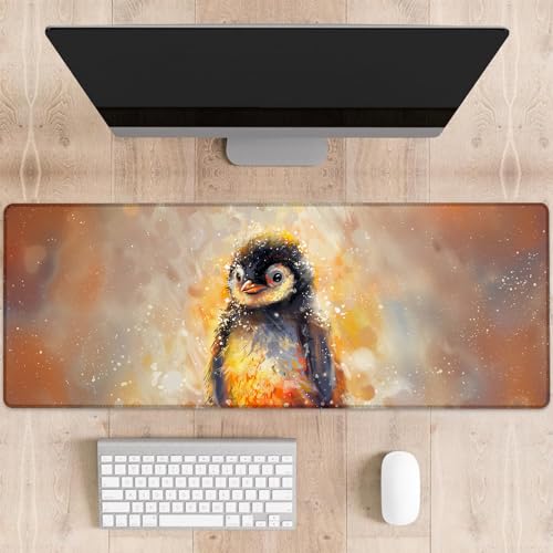 dhakalrlde Gaming-Mauspad mit niedlichem Pinguin, warmes Aquarell-Kunst, große Schreibtischunterlage für Computer, erweiterte Tastatur, Laptop, Mauspad, 80 x 29 cm, rutschfestes Gummi-Mauspad für dhakalrlde Gaming-Mauspad mit niedlichem Pinguin, warmes Aquarell-Kunst, große Schreibtischunterlage für Computer, erweiterte Tastatur, Laptop, Mauspad, 80 x 29 cm, rutschfestes Gummi-Mauspad für von dhakalrlde