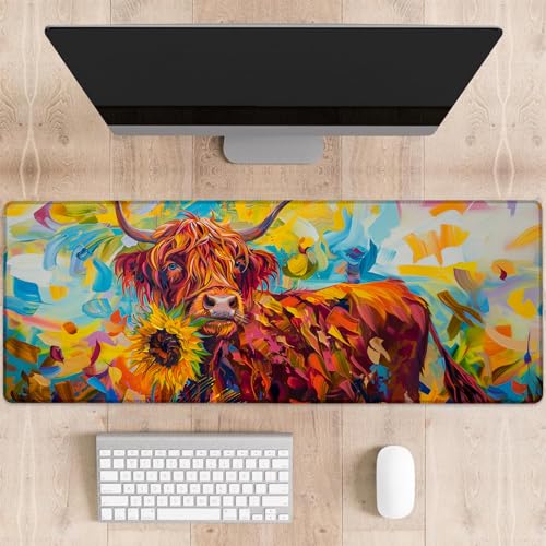 dhakalrlde Highland Cow Gaming-Mauspad, große Schreibtischunterlage für Computer, erweiterte Tastatur, Laptop, Mauspad, 80 x 29 cm, rutschfestes Gummi-Mauspad für Bürodekoration, Geschenke (Farbe 41) dhakalrlde Highland Cow Gaming-Mauspad, große Schreibtischunterlage für Computer, erweiterte Tastatur, Laptop, Mauspad, 80 x 29 cm, rutschfestes Gummi-Mauspad für Bürodekoration, Geschenke (Farbe 41) von dhakalrlde