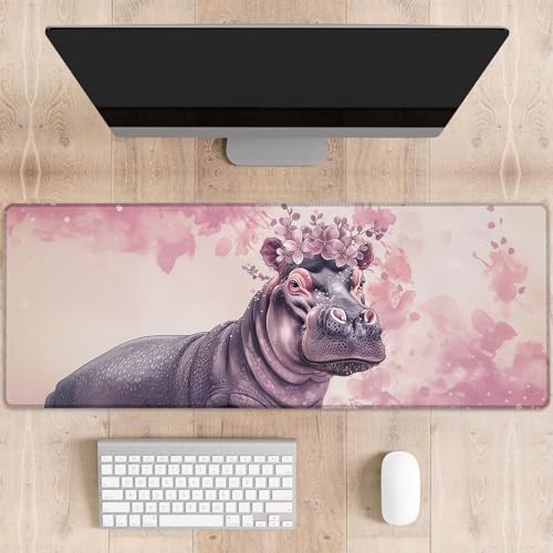 dhakalrlde Hippo Gaming-Mauspad, große Schreibtischunterlage für Computer, erweiterte Tastatur, Laptop, Mauspads, 80 x 29 cm, rutschfestes Gummi-Mauspad für Bürodekoration, Geschenke (Farbe 38) von dhakalrlde