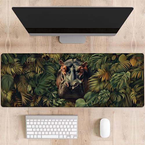 dhakalrlde Hippo Gaming-Mauspad, große Schreibtischunterlage für Computer, erweiterte Tastatur, Laptop, Mauspads, 80 x 29 cm, rutschfestes Gummi-Mauspad für Bürodekoration, Geschenke (Farbe 39) von dhakalrlde