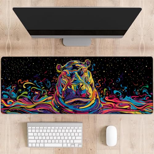 dhakalrlde Hippo Gaming-Mauspad, große Schreibtischunterlage für Computer, erweiterte Tastatur, Laptop, Mauspads, 80 x 29 cm, rutschfestes Gummi-Mauspad für Bürodekoration, Geschenke (Farbe 44) von dhakalrlde