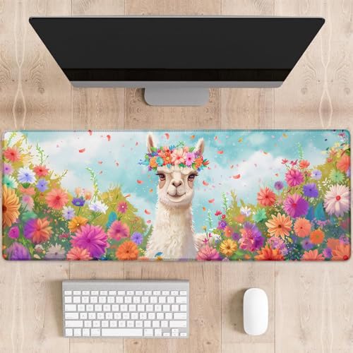 dhakalrlde Lama-Gaming-Mauspad, große Schreibtischunterlage für Computer, erweiterte Tastatur, Laptop, Mauspads, 80 x 29 cm, rutschfestes Gummi-Mauspad für Bürodekoration, Geschenke (Farbe 55) von dhakalrlde