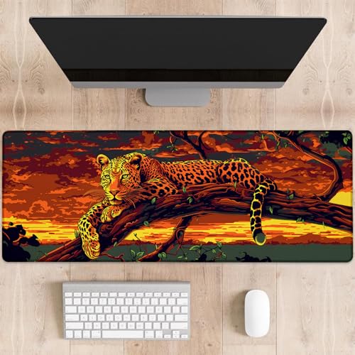 dhakalrlde Leoparden-Gaming-Mauspad, große Schreibtischunterlage für Computer, erweiterte Tastatur, Laptop, Mauspad, 80 x 29 cm, rutschfestes Gummi-Mauspad für Bürodekoration, Geschenke (Farbe 30) dhakalrlde Leoparden-Gaming-Mauspad, große Schreibtischunterlage für Computer, erweiterte Tastatur, Laptop, Mauspad, 80 x 29 cm, rutschfestes Gummi-Mauspad für Bürodekoration, Geschenke (Farbe 30) von dhakalrlde