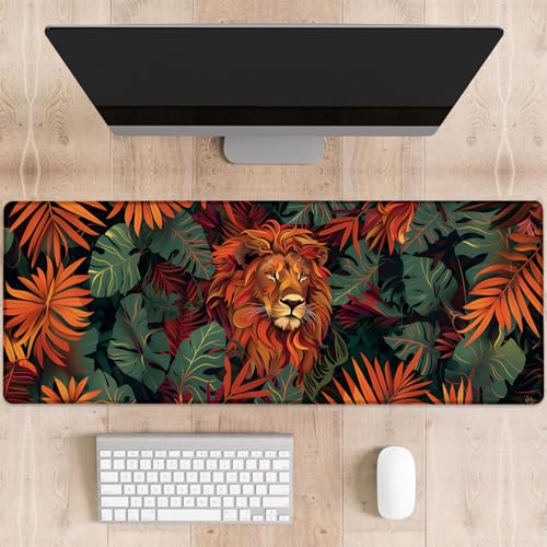 dhakalrlde Lion Gaming-Mauspad, große Schreibtischunterlage für Computer, erweiterte Tastatur, Laptop, Mauspads, 80 x 29 cm, rutschfestes Gummi-Mauspad für Bürodekoration, Geschenke (Farbe 21) von dhakalrlde