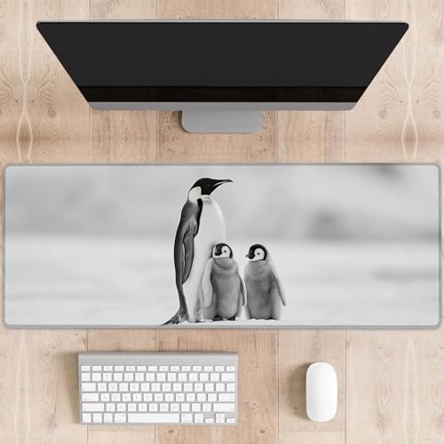 dhakalrlde Niedliches Pinguin-Gaming-Mauspad, Kaiserpinguin mit Küken, große Schreibtischunterlage für Computer, erweiterte Tastatur, Laptop, Mauspads, 80 x 29 cm, rutschfestes Gummi-Mauspad für dhakalrlde Niedliches Pinguin-Gaming-Mauspad, Kaiserpinguin mit Küken, große Schreibtischunterlage für Computer, erweiterte Tastatur, Laptop, Mauspads, 80 x 29 cm, rutschfestes Gummi-Mauspad für von dhakalrlde