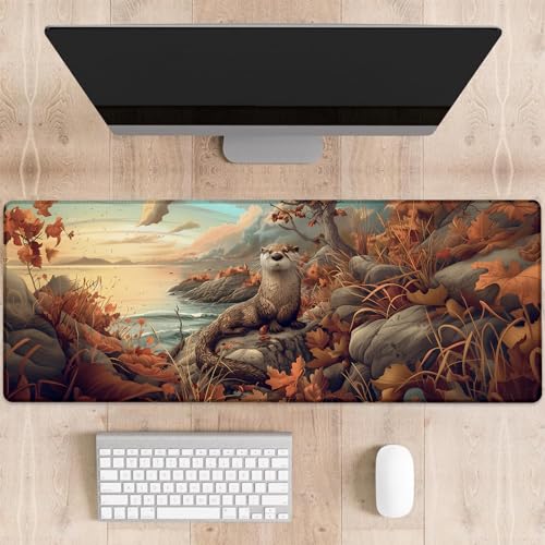 dhakalrlde Otter Gaming-Mauspad, große Schreibtischunterlage für Computer, erweiterte Tastatur, Laptop, Mauspads, 80 x 29 cm, rutschfestes Gummi-Mauspad für Bürodekoration, Geschenke (Farbe 31) von dhakalrlde