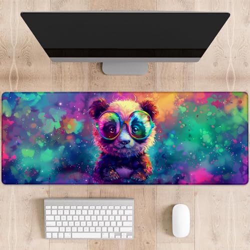dhakalrlde Panda Gaming-Mauspad, große Schreibtischunterlage für Computer, erweiterte Tastatur, Laptop, Mauspads, 80 x 29 cm, rutschfestes Gummi-Mauspad für Bürodekoration, Geschenke (Farbe 37) von dhakalrlde