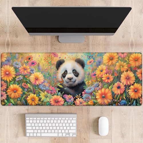 dhakalrlde Panda Gaming-Mauspad, große Schreibtischunterlage für Computer, erweiterte Tastatur, Laptop, Mauspads, 80 x 29 cm, rutschfestes Gummi-Mauspad für Bürodekoration, Geschenke (Farbe 41) von dhakalrlde