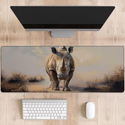 dhakalrlde Rhino Gaming-Mauspad, große Schreibtischunterlage für Computer, erweiterte Tastatur, Laptop, Mauspads, 80 x 29 cm, rutschfestes Gummi-Mauspad für Bürodekoration, Geschenke (Farbe 46) von dhakalrlde