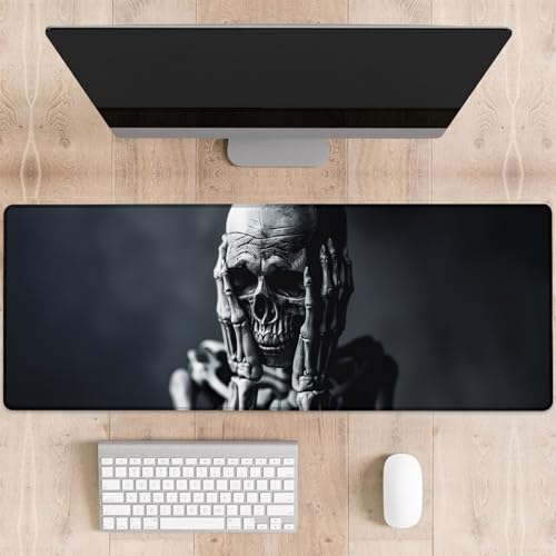 dhakalrlde Skelett-Gaming-Mauspad, große Schreibtischunterlage für Computer, erweiterte Tastatur, Laptop, Mauspads, 80 x 29 cm, rutschfestes Gummi-Mauspad für Bürodekoration, Geschenke (Farbe 61) von dhakalrlde