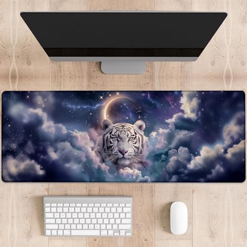 dhakalrlde Tiger Gaming-Mauspad, große Schreibtischunterlage für Computer, erweiterte Tastatur, Laptop, Mauspads, 80 x 29 cm, rutschfestes Gummi-Mauspad für Bürodekoration, Geschenke (Farbe 20) von dhakalrlde