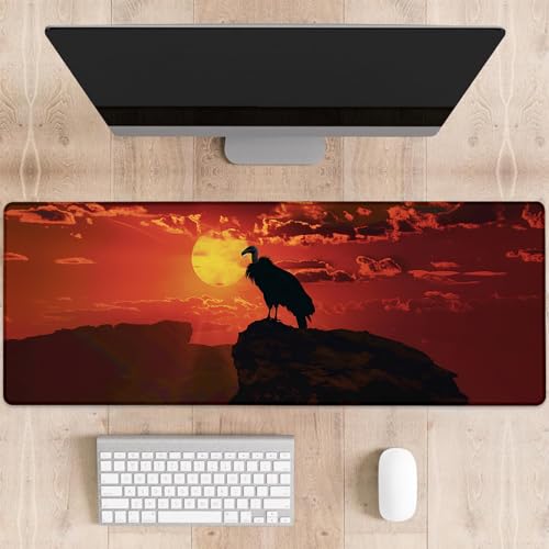 dhakalrlde Vulture Gaming-Mauspad, große Schreibtischunterlage für Computer, erweiterte Tastatur, Laptop, Mauspads, 80 x 29 cm, rutschfestes Gummi-Mauspad für Bürodekoration, Geschenke (Farbe 56) von dhakalrlde