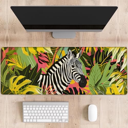 dhakalrlde Zebra Gaming-Mauspad, große Schreibtischunterlage für Computer, erweiterte Tastatur, Laptop, Mauspad, 80 x 29 cm, rutschfestes Gummi-Mauspad für Bürodekoration, Geschenke (Farbe 44) von dhakalrlde