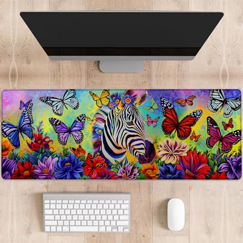 dhakalrlde Zebra Gaming-Mauspad, große Schreibtischunterlage für Computer, erweiterte Tastatur, Laptop, Mauspads, 80 x 29 cm, rutschfestes Gummi-Mauspad für Bürodekoration, Geschenke (Farbe 43) von dhakalrlde