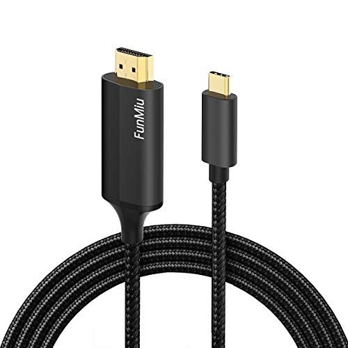 USB-C-auf-HDMI-Kabel, 1,8 m, Type C auf HDMI-Adapter, 4K Thunderbolt 3 auf HDMI-Kabel, kompatibel mit MacBook Pro, MacBook Air, iPad Pro, Samsung S20/Note10/S10, Huawei Mate 30/20/P30/20 (schwarz) von dibdib