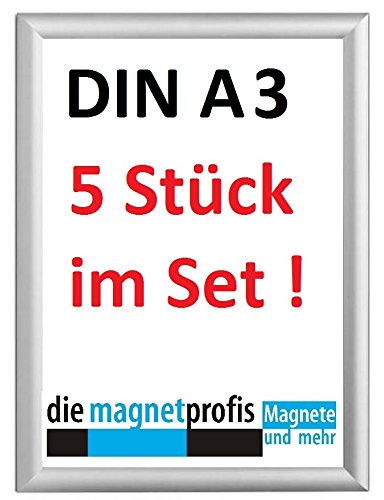 5 Stück Plakatrahmen Klapprahmen DIN A3 Aluminium Wechselrahmen Bilderrahmen Ladeneinrichtung Aushang Laden Preisliste Werbung Dekor von die magnetprofis GmbH & Co. KG