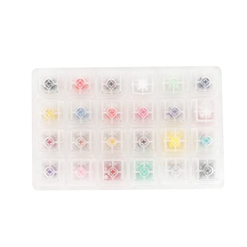dieyyuca Tester mit 24 Schaltern auf Acrylbasis, weiße Tasten für mechanische Tastatur, Kailh Box von dieyyuca