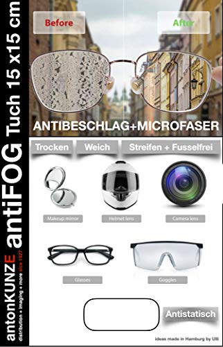 Antibeschlag - Microfaser - Reinigungstuch für Brillen, Visiere, Objektive, Spiegel und sonstige Glas - Optische Flächen, Trockentuch 1er Pack, AFC Antibeschlag - Microfaser - Reinigungstuch für Brillen, Visiere, Objektive, Spiegel und sonstige Glas - Optische Flächen, Trockentuch 1er Pack, AFC von digiCLEAN