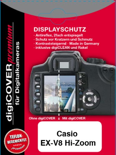 Digicover Premium Schutzfolie für Casio EX-V8 Hi-Zoom von digiCOVER