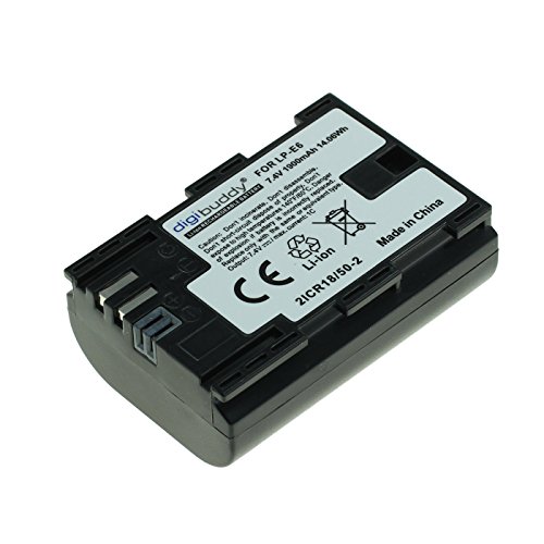 digibuddy Akku für Canon LP-E6N Li-Ion, 1900 mAh Schwarz von digibuddy