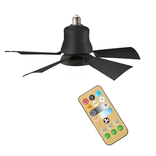 dijiusidy ABS Funkventilator mit Geschwindigkeiten für zu Hause, flammhemmend, für Decken LED Licht, ABS, langlebiges Dimm Lüfterlicht, kabellos, Schwarz von dijiusidy