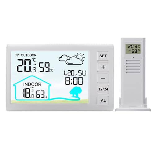 dijiusidy Drahtlose Wetterstation mit Innen und Außenthermometer ABS Außenthermometer Drahtloses Innen und Außenthermometer dijiusidy Drahtlose Wetterstation mit Innen und Außenthermometer ABS Außenthermometer Drahtloses Innen und Außenthermometer von dijiusidy