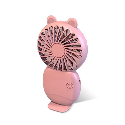 dijiusidy Kleiner, Mini-Taschenventilatoren, kühler, leiser Handheld mit starker Leistung, Maschine in Kartonverpackung in Kartonverpackung für Personengruppenarbeit, pinke Katze von dijiusidy