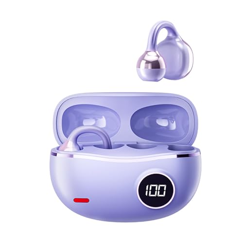 dijiusidy Kompaktes und tragbares kabelloses Bluetooth Headset für Pendler und Reisen ABS Bluetooth Kopfhörer mit Mikrofon Ohrclip, Purpur dijiusidy Kompaktes und tragbares kabelloses Bluetooth Headset für Pendler und Reisen ABS Bluetooth Kopfhörer mit Mikrofon Ohrclip, Purpur von dijiusidy