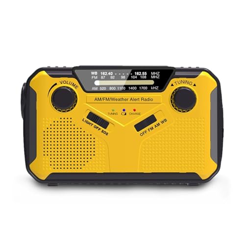 dijiusidy Tragbares Kurbelradio, Dynamo, SOS Notfall Taschenlampe, AM/FM, tragbarer Handy Akku ist in Krisenzeiten Immer online, Gelb dijiusidy Tragbares Kurbelradio, Dynamo, SOS Notfall Taschenlampe, AM/FM, tragbarer Handy Akku ist in Krisenzeiten Immer online, Gelb von dijiusidy
