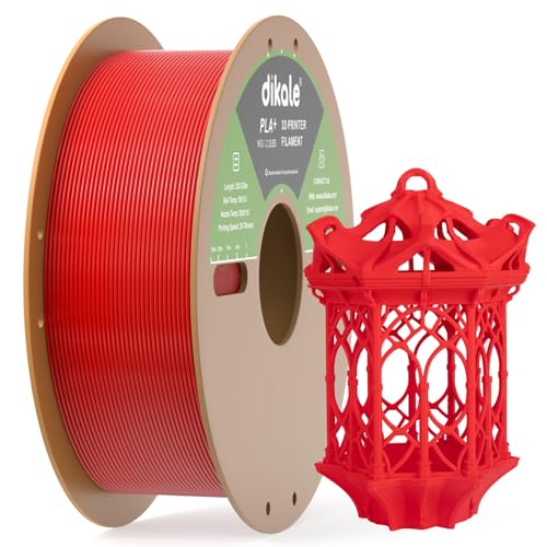 dikale PLA Pro 3D Drucker Filament 1.75mm, sauber gewickelt, 1KG/2.2lbs Spule PLA+ Nachfüllungen, Maßgenauigkeit +/- 0.03 mm, kompatibel mit den meisten FDM 3D Druckern, Rot von dikale