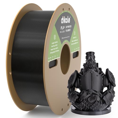 dikale PLA Pro 3D Drucker Filament 1.75mm, sauber gewickelt 1KG/2.2lbs Spule PLA+ Nachfüllungen, Maßgenauigkeit +/- 0.03 mm, Kompatibel mit den meisten FDM 3D Druckern, Schwarz von dikale