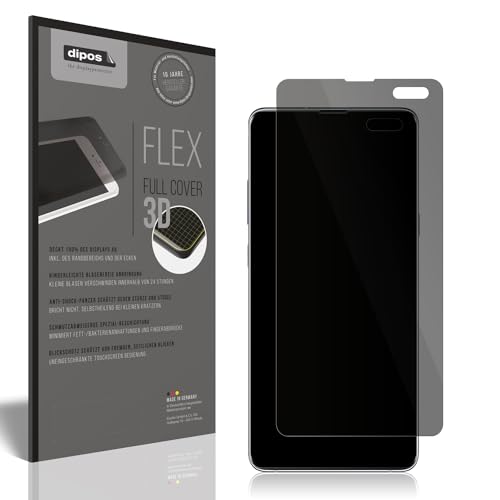 dipos Flex Privacy Blickschutz-Folie matt passend für Samsung Galaxy S10 5G Schutzfolie mit 100% Displayabdeckung, Fingerprint-Kompatibel, Case-Friendly, Full Cover, Sichtschutz Filter 2way von dipos