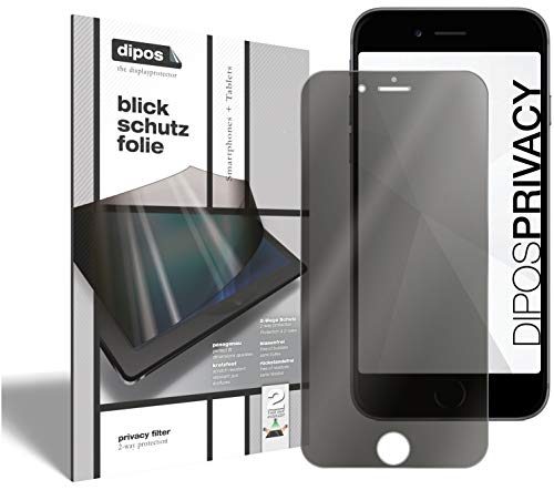 dipos I 2-Wege Blickschutzfolie kompatibel mit Apple iPhone 7 (Im Hochformat) I Sichtschutz-Folie Display-Schutzfolie Privacy-Screen - Schützt gegen seitliche Blicke von dipos