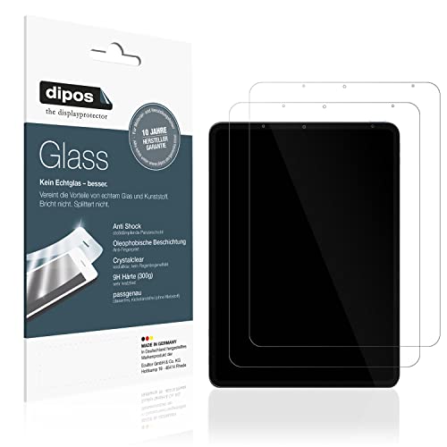dipos I 2X Displayschutz klar kompatibel mit Apple iPad Air (5.Gen 2022) Schutzfolie 9H Anti-Shock von dipos