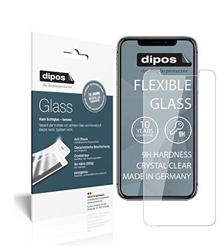 dipos I 2X Displayschutz klar kompatibel mit Apple iPhone 11 Schutzfolie 9H Anti-Shock (bewusst Kleiner als das Glas, da Dieses gewölbt ist) von dipos