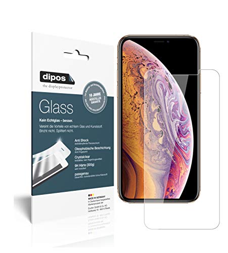 dipos I 2X Displayschutz klar kompatibel mit Apple iPhone XS Max Schutzfolie 9H Anti-Shock (1x Vorder- & 1x Rückseite) von dipos