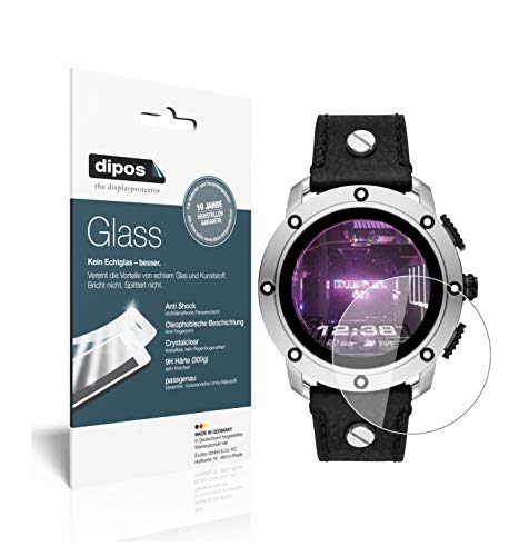 dipos I 2X Displayschutz klar kompatibel mit Diesel On Smartwatch Axial Schutzfolie 9H Anti-Shock von dipos