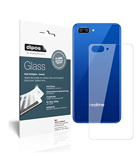 dipos I 2X Displayschutz klar kompatibel mit Oppo Realme C1 Rückseite Schutzfolie 9H Anti-Shock von dipos