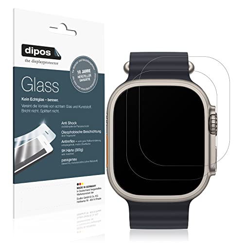 dipos I 2X Displayschutz matt kompatibel mit Apple Watch Ultra Schutzfolie 9H Anti-Shock von dipos