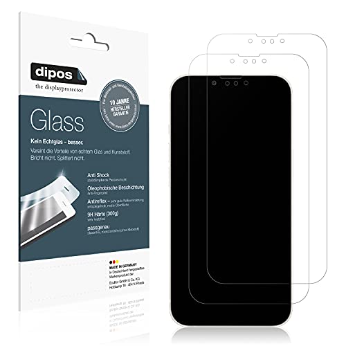 dipos I 2X Displayschutz matt kompatibel mit Apple iPhone 13 Mini Schutzfolie 9H Anti-Shock von dipos