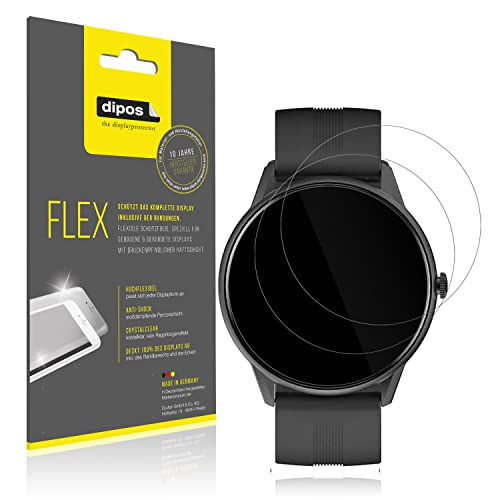 dipos I 2X Schutzfolie 100% kompatibel mit Lytimes 1,3 Zoll Smartwatch Folie I Full Cover 3D Displayschutz-Folie von dipos