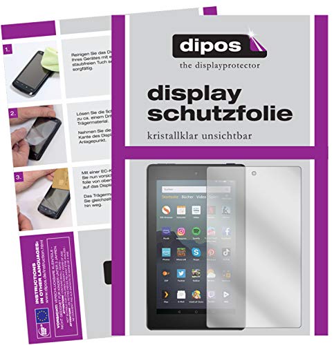 dipos I 2X Schutzfolie klar kompatibel mit Amazon Fire 7 Tablet Kids Edition (2019) Folie Displayschutzfolie von dipos