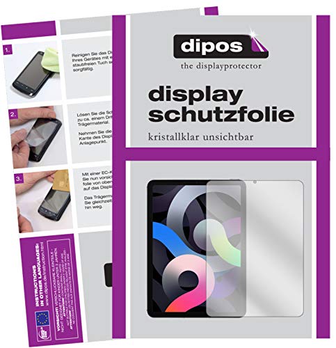 dipos I 2X Schutzfolie klar kompatibel mit Apple iPad Air 10.9 Zoll (4.Gen 2020) Folie Displayschutzfolie von dipos
