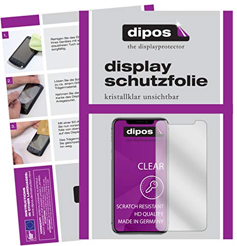 dipos I 2X Schutzfolie klar kompatibel mit Apple iPhone 11 Folie Displayschutzfolie (bewusst Kleiner als das Glas, da Dieses gewölbt ist) von dipos