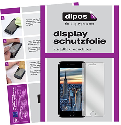 dipos I 2X Schutzfolie klar kompatibel mit Apple iPhone 8 Plus Folie Displayschutzfolie von dipos