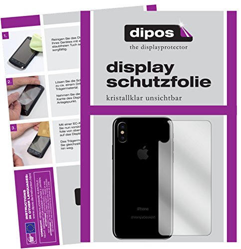 dipos I 2X Schutzfolie klar kompatibel mit Apple iPhone X Rückseite Folie Displayschutzfolie dipos I 2X Schutzfolie klar kompatibel mit Apple iPhone X Rückseite Folie Displayschutzfolie von dipos