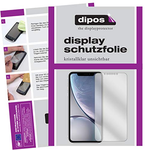 dipos I 2X Schutzfolie klar kompatibel mit Apple iPhone XR Folie Displayschutzfolie von dipos